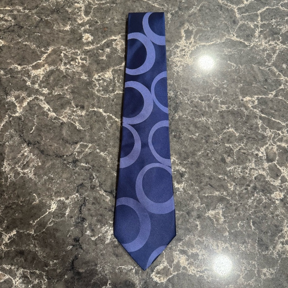BCBG 100% Silk, Hand Sewn Blue Tie